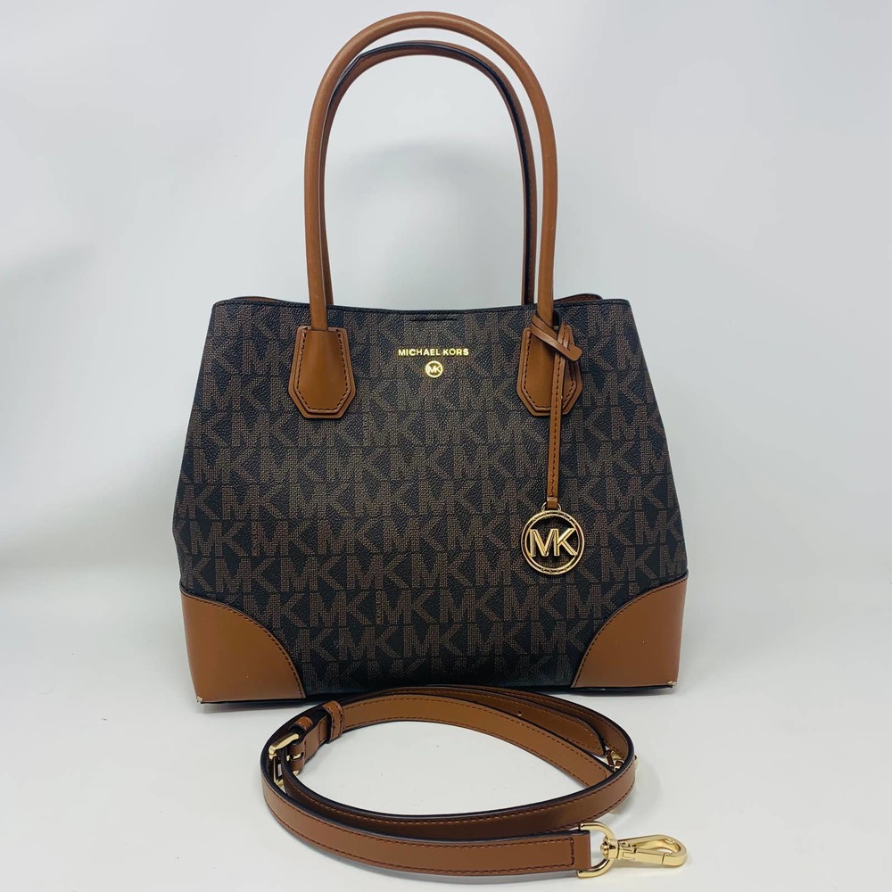 Michael Kors Mercer Gallery Medium Brown/Tan Tote Signature Print